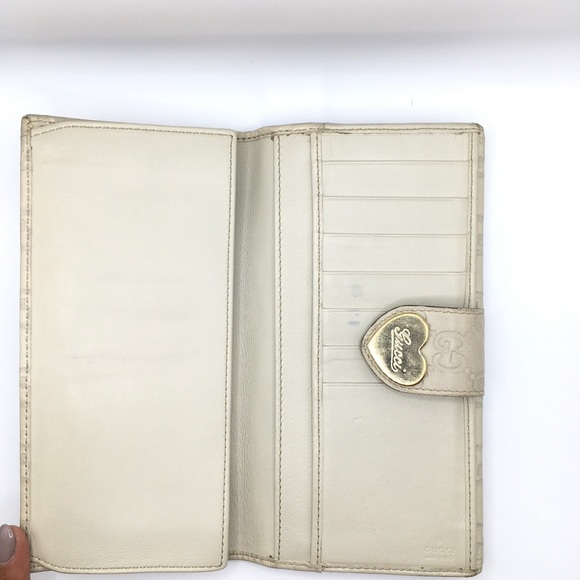 Gucci vintage authentic heart continental wallet Guccissima White - Picture 12 of 14